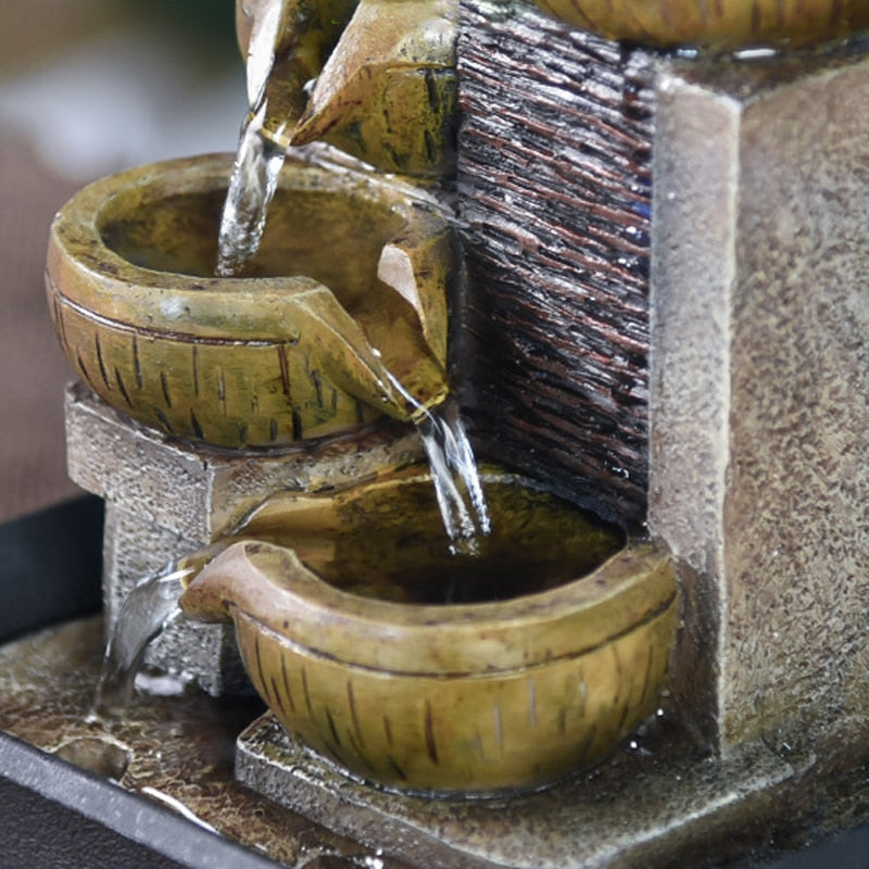 Fontaine d'eau de Table Fontaine de Table Perle de Transfert en céramique  Boule Feng Shui Décoration de Fontaine d'eau (avec atomiseur)