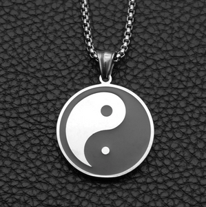 Collier pendentif Yin Yang Acier inoxydable