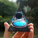 Pyramide Orgonite Obsidienne Reiki 60mm faite main