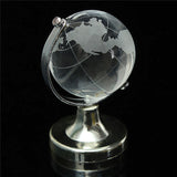 Globe Terrestre en Cristal sur son socle-Symbole de Voyage