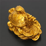 Tortue Dragon Feng Shui en Résine-Symbole de Protection, Richesse, Longévité..