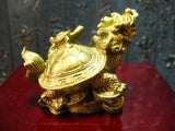 Tortue Dragon Feng Shui Bronze Symbole de Protection, Richesse, Longévité..