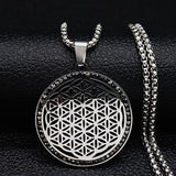 Collier pendentif Fleur de vie Cristal en Acier Inoxydable 316L