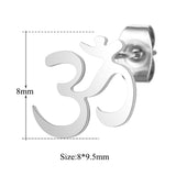 Boucles d'oreilles "clous" Om / Lotus en acier inoxydable 316L