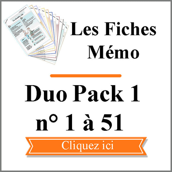 Fiches Mémo Feng Shui Duo Pack 1 - Fiches n° 1 à 51